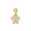 .10 ct. t.w. Diamond Paw Print Charm in 18kt Gold Over Sterling