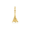 10kt yellow gold Eiffel Tower pendant charm with looped bail