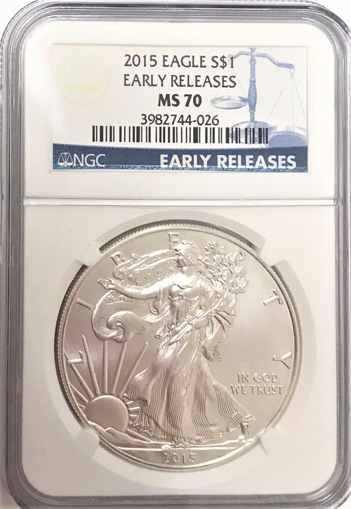 (#11) 2015 Eagle S$1. Early Releases. NGC MS70