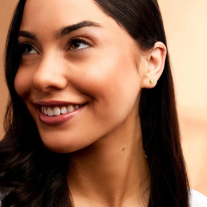 14kt Yellow Gold Heart Single Flat-Back Stud Earring