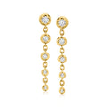 18kt gold bezel-set lab-grown diamond drop earrings with four dangling round stones