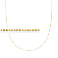 10kt yellow gold box-chain necklace with rectangular link bar
