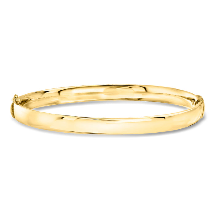6mm 18kt Gold Over Sterling Oval Bangle Bracelet