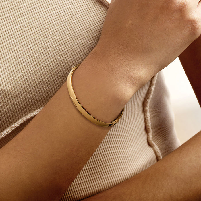 6mm 18kt Gold Over Sterling Oval Bangle Bracelet