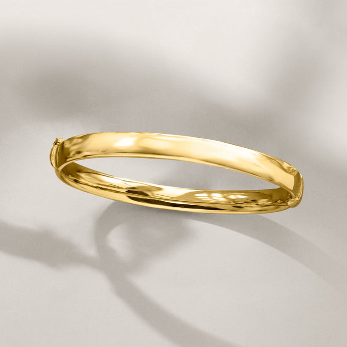 6mm 18kt Gold Over Sterling Oval Bangle Bracelet