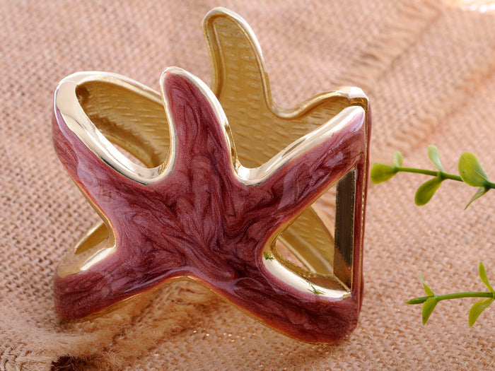 Abstract Purple Swirl Enamel Starfish Like Cutout Bracelet