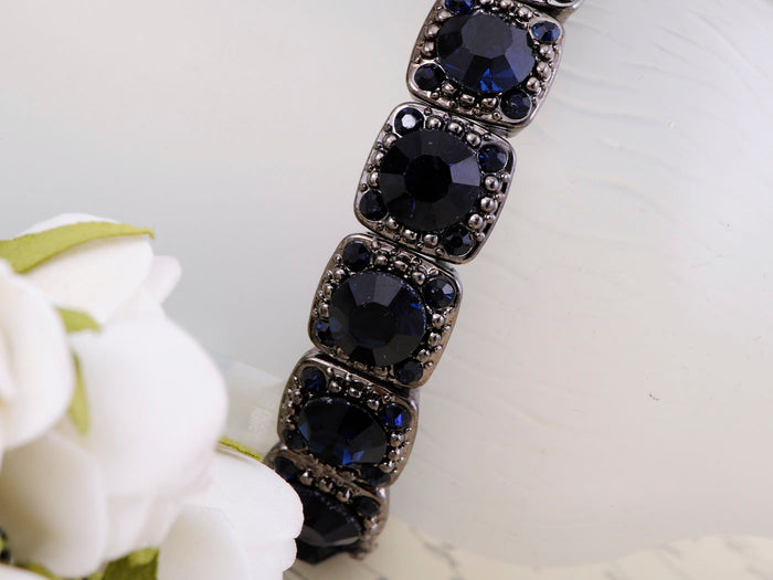Accented Geometric Black Bead Classic Bangle Bracelet - ALILANG.COM