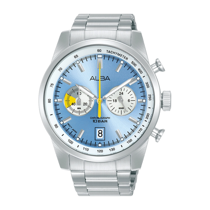 ALBA Sky Blue + White Dial Chronograph Men's Watch, A4B011X1