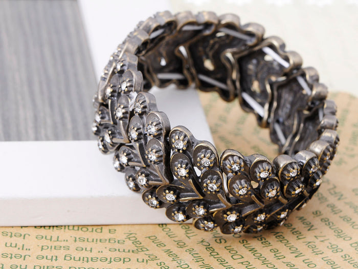 Antique Water Splashes Brass Bangle Bracelet