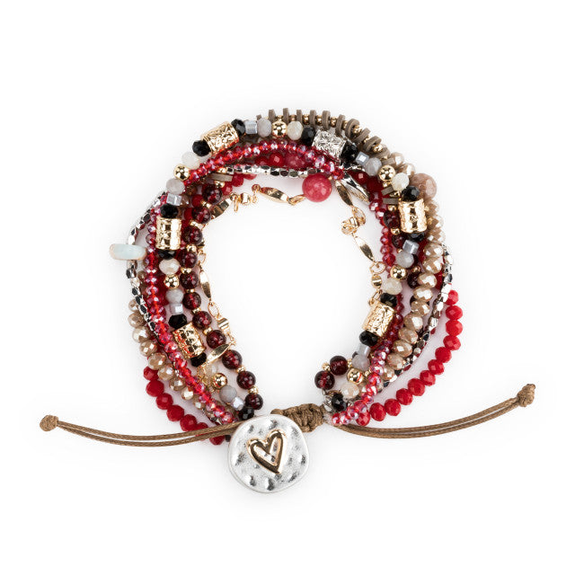 Beaded Prayer Bracelet - Garnet