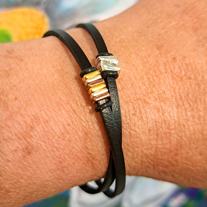 Black Square Wrap Bracelet