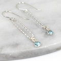 Blue Topaz and Silver Paperclip Earrings