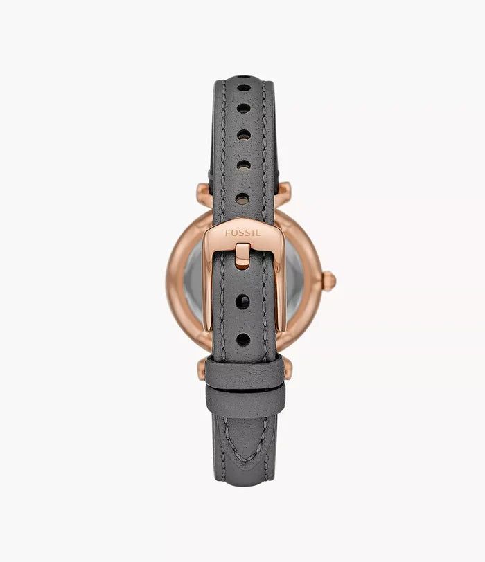 Carlie Mini Three-Hand Grey Leather Watch ES5068