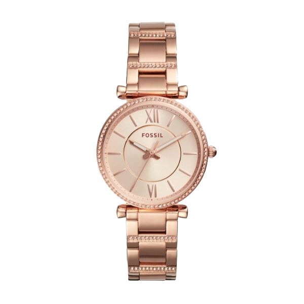 Carlie Three-Hand Rose-Gold-Tone Stainless Steel Watch ES4301