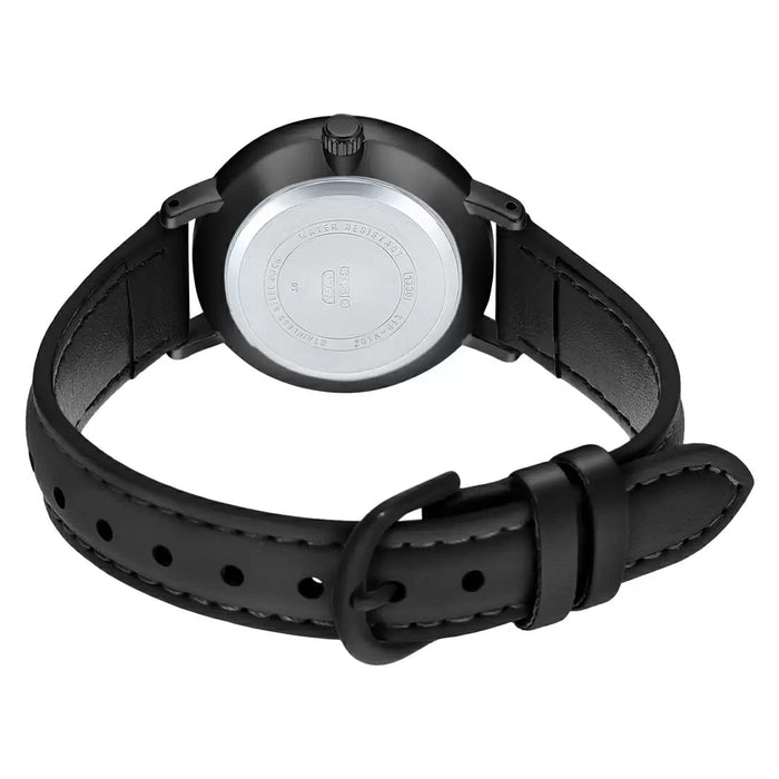 Casio Enticer Black Leather Analog Water Resistance, LTP-VT02BL-4AUDF-A2003