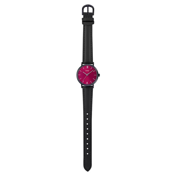 Casio Enticer Black Leather Analog Water Resistance, LTP-VT02BL-4AUDF-A2003
