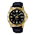 Casio Enticer Black Leather Mineral Glass, MTP-VD01GL-1EVUDF-A1369