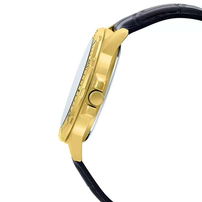 Casio Enticer Black Leather Mineral Glass, MTP-VD01GL-1EVUDF-A1369