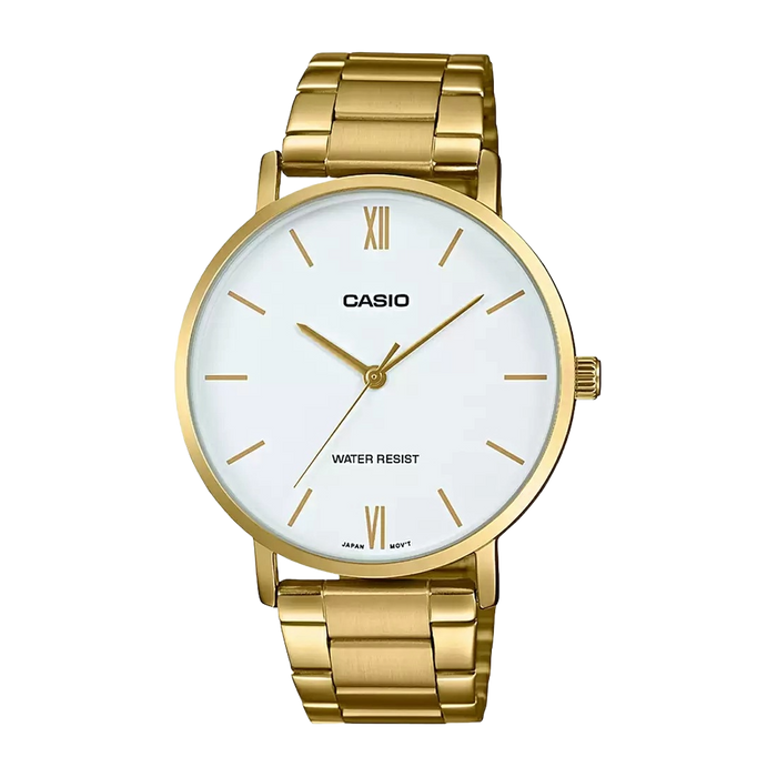 Casio Enticer Gold Analog Stainless Steel Band, MTP-VT01G-7BUDF-A1780