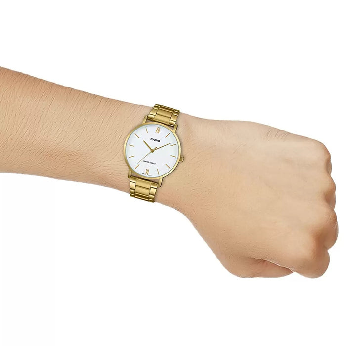 Casio Enticer Gold Analog Stainless Steel Band, MTP-VT01G-7BUDF-A1780