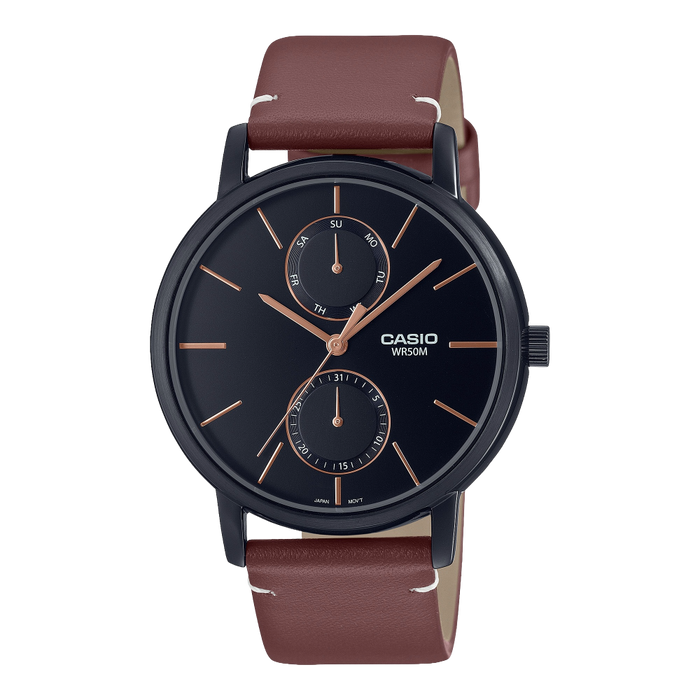 Casio Enticer Leather Analog Mineral Glass, MTP-B310BL-5AVDF-A2062
