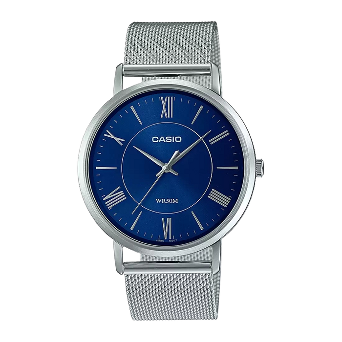 Casio Enticer Silver Analog 50-meter water resistance, MTP-B110M-2AVDF-A1918
