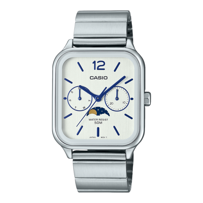 Casio Enticer Silver Analog Men's Watch Moon Phase, MTP-M305D-7AVDF-A2183