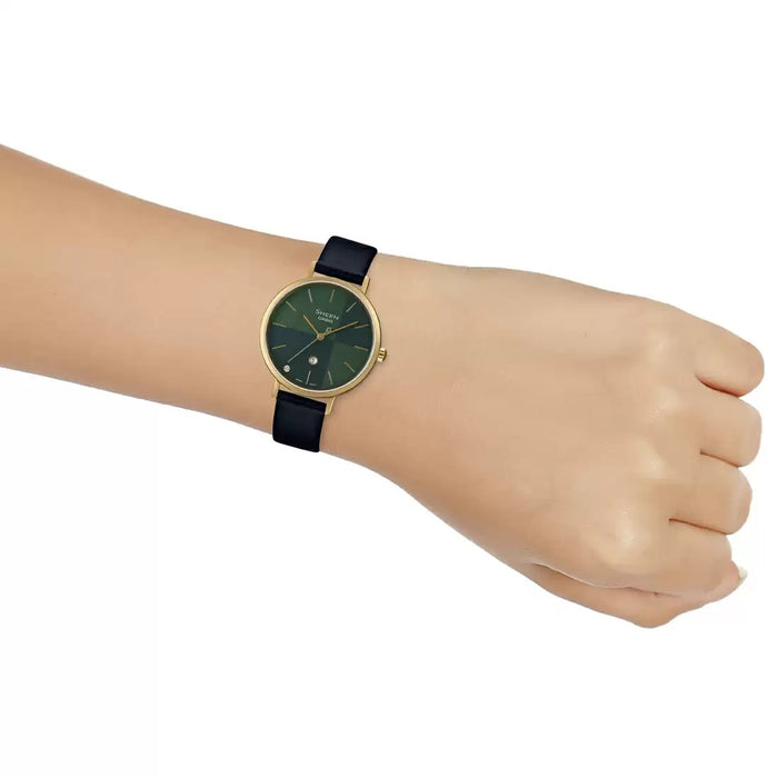 Casio Sheen Black Leather Analog 50-meter water resistance, SHE-4547GL-3AUDF-SH257