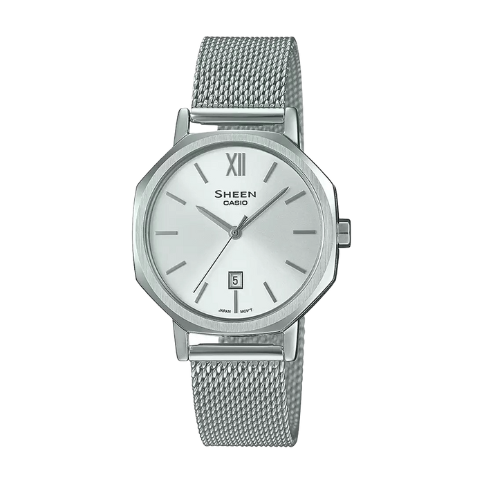Casio Sheen Mesh Band Women's Watch Water Resistant, SHE-4554M-7AUDF-SH290
