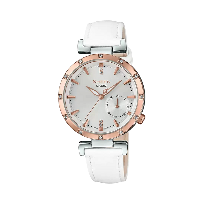 Casio Sheen Pink Gold IP Mineral Glass, SHE-4051PGL-7AUDF-SX226