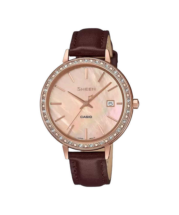 Casio Sheen Pink Gold IP Mineral Glass, SHE-4052PGL-4AUDF-SX244