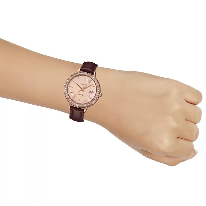 Casio Sheen Pink Gold IP Mineral Glass, SHE-4052PGL-4AUDF-SX244