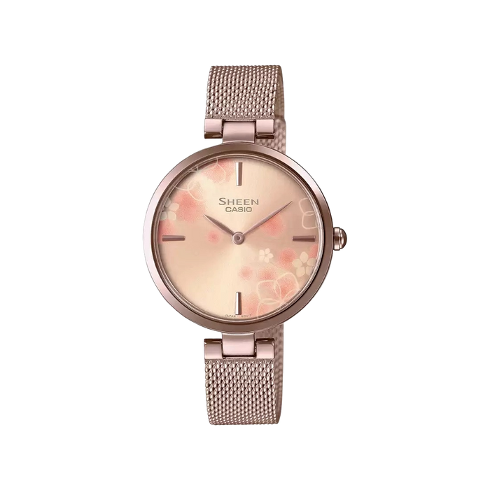 Casio Sheen Pink Gold Sapphire Line Sapphire Crystal, SHE-C110CGM-4AUDF-SH241