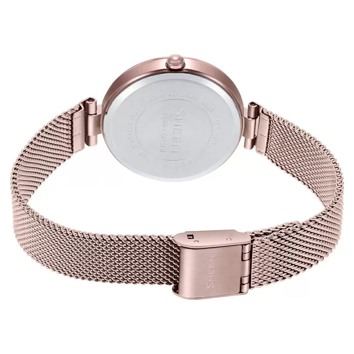 Casio Sheen Pink Gold Sapphire Line Sapphire Crystal, SHE-C110CGM-4AUDF-SH241