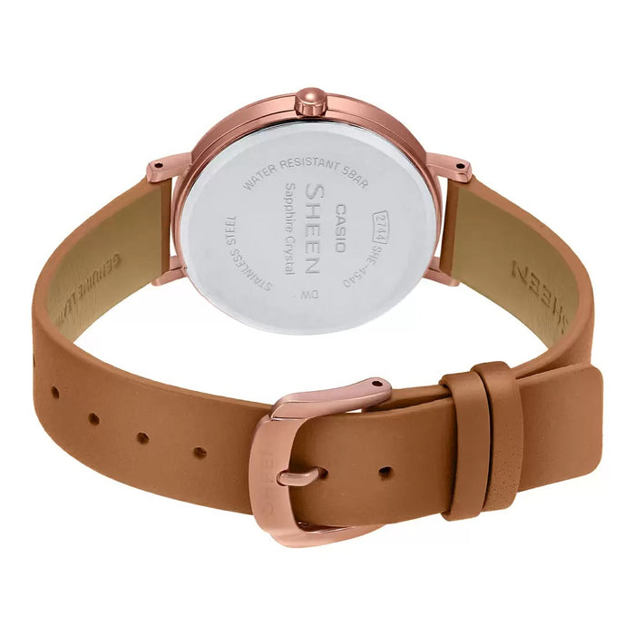 Casio Sheen Sapphire Pink Gold IP Leather, SHE-4540CGL-9AUDF-SX279