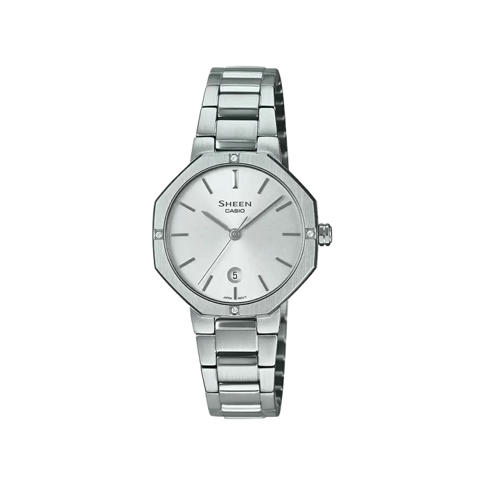 Casio Sheen Silver Sapphire Line Date display, SHE-4543D-7AUDF-SH245