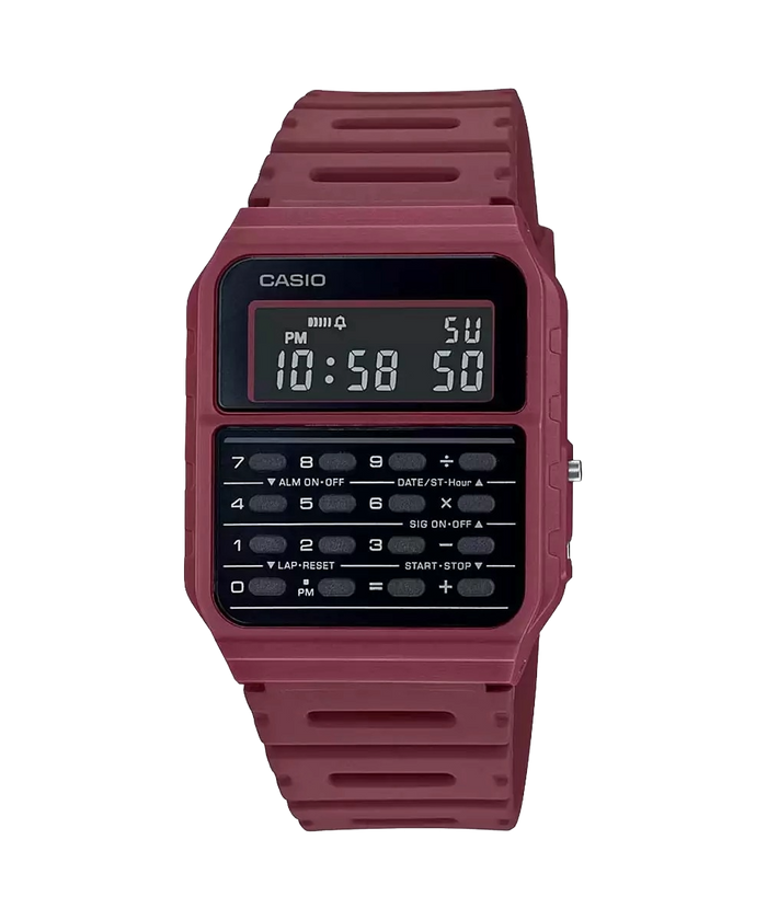 Casio Vintage Red Digital Stopwatch, CA-53WF-4BDF-D250