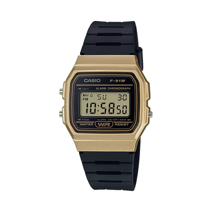 Casio Youth Black Digital 1/100-second stopwatch, F-91WM-9ADF-D142