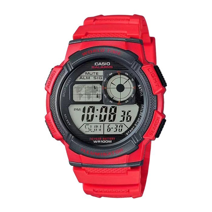 Casio Youth Red Digital Countdown Timer, AE-1000W-4AVDF-D120
