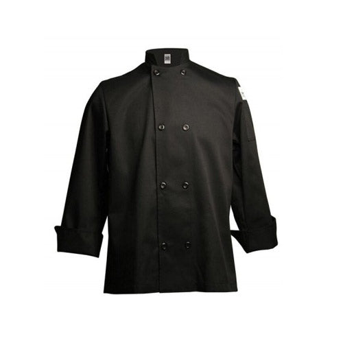 Chef Revival J061BK-XL Basic Black Long Sleeve Double-Breasted Chef Coat - Extra Large
