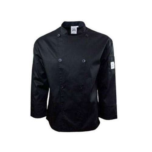Chef Revival J200BK-M Performance Black Long Sleeve Double-Breasted Chef Coat - Medium