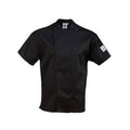 Chef Revival J205BK-M Performance Black Short Sleeve Double-Breasted Chef Coat - Medium