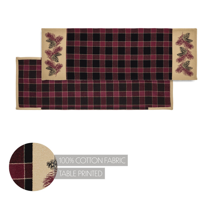 Connell Rustic Lodge Farmhouse Pinecone Fabric Table Runner 12x36 Inch Home Decor