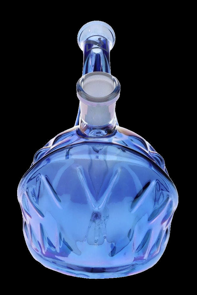 Blue glass water pipe base.