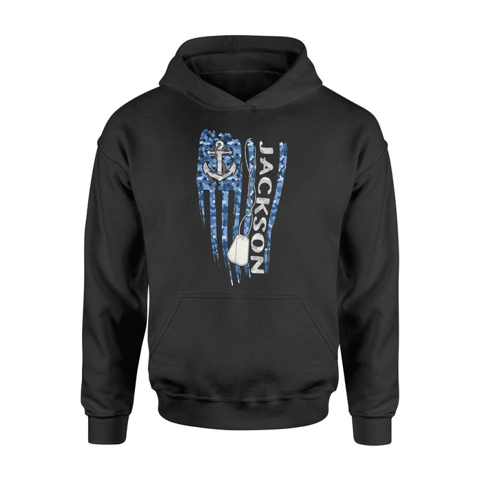 Apparel S / Black Personalized Shirt - Distressed Camouflage Flag Shirt - Navy - DSAPP