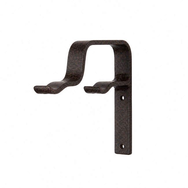 Double Curtain Rod Bypass Mount in Iron Oxide