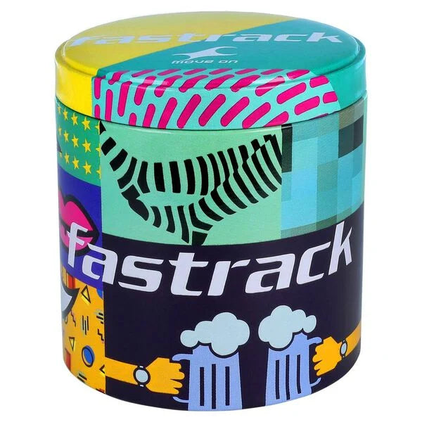 Fastrack Animal Print Quartz Analog with Date Bicolour Dial Stainless Steel Strap Watch for Girls 6222SM03