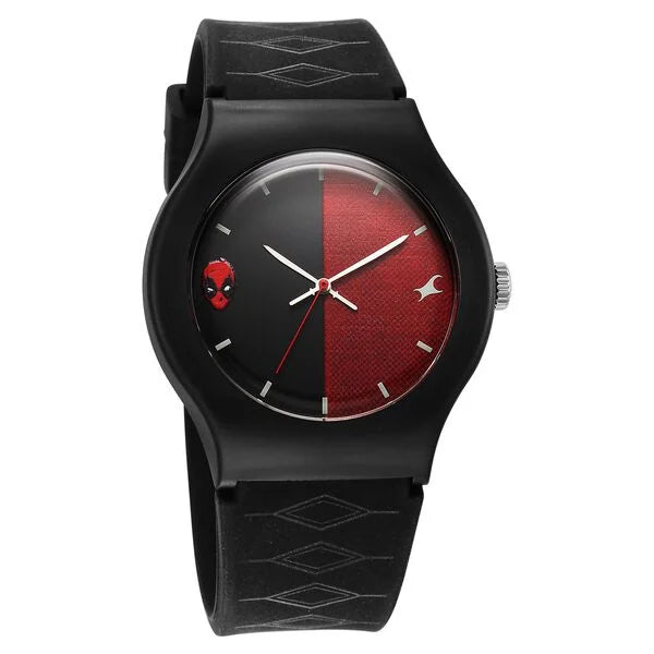 Fastrack Deadpool Wolverine Quartz Analog Dial With Black Silicone Strap Watch For Unisex 9915PP107