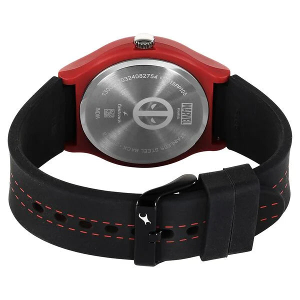 Fastrack Deadpool Wolverine Quartz Analog Dial With Black Silicone Strap Watch For Unisex 9915PP105
