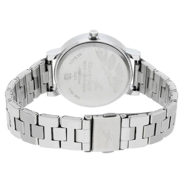 Fastrack Fundamentals Quartz Analog Blue Dial Stainless Steel Strap Watch for Girls ns68010sm02